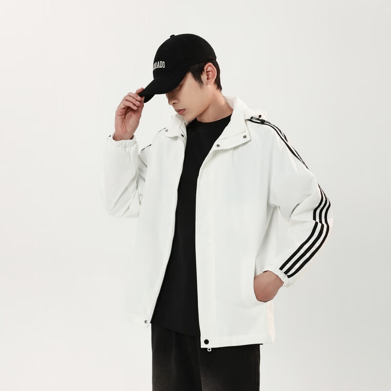 【旗舰店】蕉下森林 三条杠情侣款夹克外套 白色