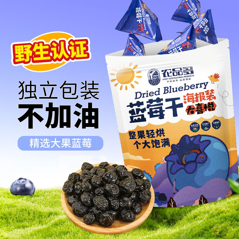 农品多 0添加剂果干 蓝莓干500g*1袋(约45袋小包)
