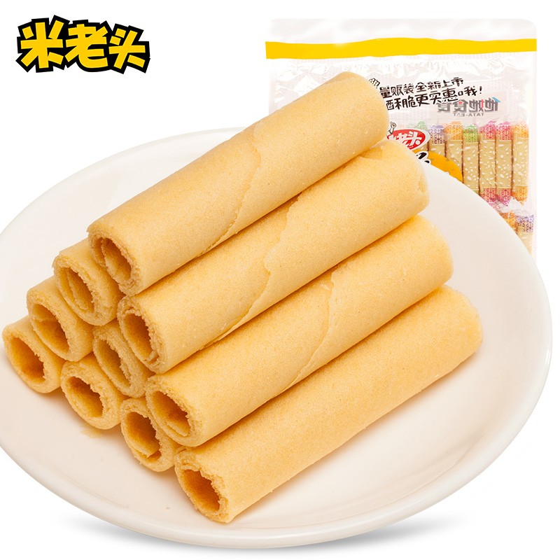 【官方旗舰店】米老头 鸡蛋卷雪花煎卷零食 350g*1袋