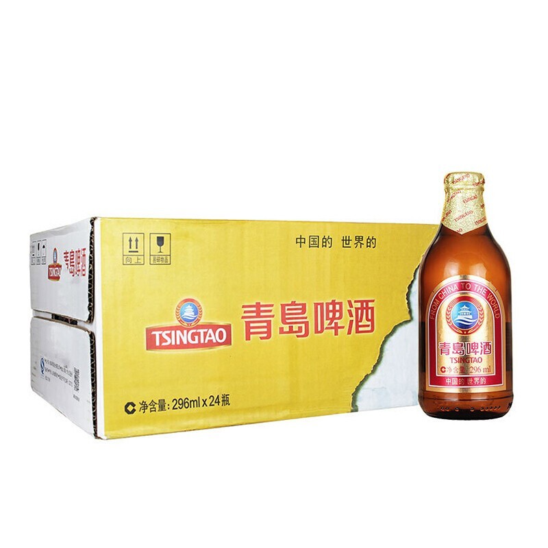 【JD超市】青岛啤酒 小棕金 11度296ml*24瓶 整箱