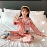 童话课堂女童睡衣薄款冰丝儿童短袖短裤夏季春秋丝绸女孩中大童家居服套装 玫粉菠萝 150 建议身高135-145厘米左右 实拍图