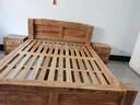 鲁班一木1.8米老榆木全实木双人床 中式田园卧室家具雕花婚床卧室排骨架床 1.8*2米床+2床头柜 实拍图