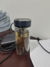 万象（WANXIANG）双层玻璃杯节日礼物送男友商务便携办公杯大容量茶杯男茶水分离杯 V270-灰蓝色 360ml 实拍图