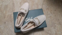 沙驰（SATCHI）女鞋舒适休闲平底单鞋春夏季真皮豆豆鞋软底蛋卷鞋 米白色压纹（K258030B150） 36 晒单实拍图