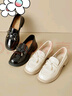 大东乐福鞋女2025早春新款甜美蝴蝶结平底套脚小皮鞋时尚通勤单鞋1247 黑色 36 实拍图