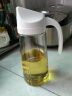 双枪油壶自动开合油瓶厨房玻璃油罐醋壶酱油瓶防漏油不挂 650ml白色 实拍图