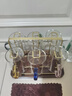 格娜斯（CRISTALGLASS）耐热玻璃水杯家用套装客厅待客茶杯带把手柄家庭喝水杯子杯架 六色把杯+金色杯架+相思小盘 实拍图