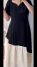 独束大码女装法式小翻领连衣裙女夏季新款遮肉显瘦雪纺裙子 红色-长款 XL 晒单实拍图