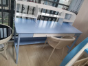 风叶青青北欧实木双人书桌中小学生学习桌长条桌成人写字办公桌家用写字桌 实木单桌（蓝色） 1.6米 实拍图