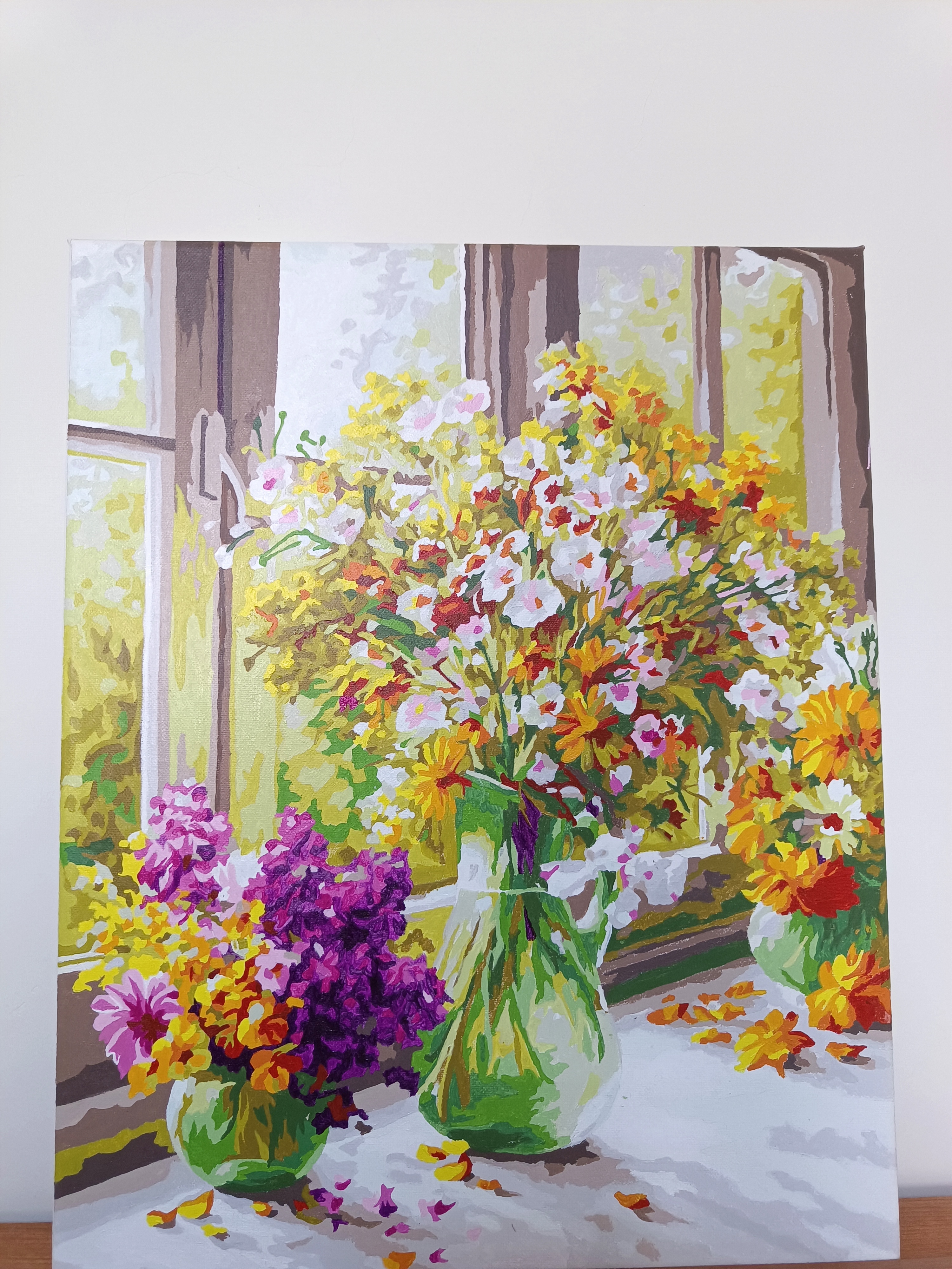 自油自画数字油画diy风景花卉减压手绘油画客厅装饰画儿童diy手工油画挂画 初夏时光40*50 绘画套装 实拍图