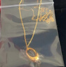 老庙黄金项链足金水滴套链精品锁骨链生日节日礼物 约：2.9g 实拍图