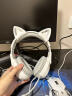 惠普（HP） HP/惠普头戴式耳机电竞游戏台式电脑笔记本用直播猫耳朵有线耳麦 升级冰蓝光版白猫耳【USB接口版】 实拍图