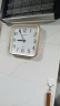康巴丝（Compas） 挂钟 客厅家用大气方形石英钟办公日历时钟表挂墙卧室壁挂钟表 2548金色（25*25cm） 实拍图