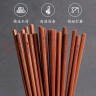 双枪红檀木筷子 天然抗菌木筷 家用实木无漆无蜡筷子餐具套装10双装 实拍图