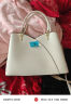 袋鼠卡拉生日送礼物品牌女士手提包真皮包包2024新款气质妈妈结婚包斜挎包 米白色（配礼盒+手包卡包） 晒单实拍图