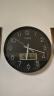 Timess 挂钟电波钟客厅万年历钟表简约日历温度时钟2024自动对时挂墙表 经典黑35CM电波款 实拍图