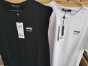 风尚锦绣纯棉短袖t恤男夏季青年汗衫男士纯色半袖圆领夏天宽松休闲短上衣 黑色+白色 2XL -建议140斤-155斤 实拍图