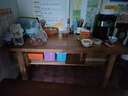 昌大圭客厅实木大书桌双层写字桌学习长桌工作台家用办公桌书法桌会议桌 标准版:160*70*高75厚5cm包送装 实拍图