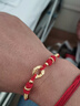 中国黄金（CHINA GOLD）龙凤黄金手链女足金平安扣情侣手链生日礼物送女友老婆实用情人节 京速达/平安扣手链-红 实拍图