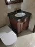 京品传世美式橡木浴室柜组合实木洗手洗脸盆柜落地卫生间洗漱台盆柜卫浴柜 仿古棕色 70CM橡木+标配台面 实拍图