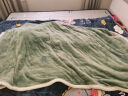 九洲鹿家纺 珊瑚绒毛毯冬季 180×200cm绿色 实拍图