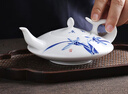 瓷都窑火景德镇白瓷手绘茶壶陶瓷家用单壶青花瓷功夫茶具普洱泡茶器礼赠 扁壶-深谷幽兰 实拍图