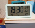 码仕闹钟学生温湿度计大屏充电电子智能多功能夜光儿童LCD床头钟白 实拍图