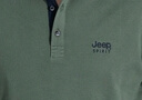 吉普（JEEP）休闲短袖t恤男polo翻领商务简约纯色体恤衫棉质半袖上衣8036 军绿8036 2XL 实拍图