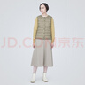 无印良品（MUJI）女式 轻量羽绒便携式背心女款马甲马夹秋冬保暖外搭羽绒内胆 浅米色 L (165/88A) 实拍图