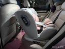 Heekin德国 儿童安全座椅汽车用0-4-12岁婴儿宝宝360度旋转ISOFIX硬接口 尊享粉(遮阳棚+上拉带+侧保护) 实拍图