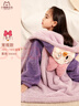 多妙屋儿童睡袍女童睡衣珊瑚绒秋冬加绒法兰绒家居服 99089紫色 130cm 实拍图
