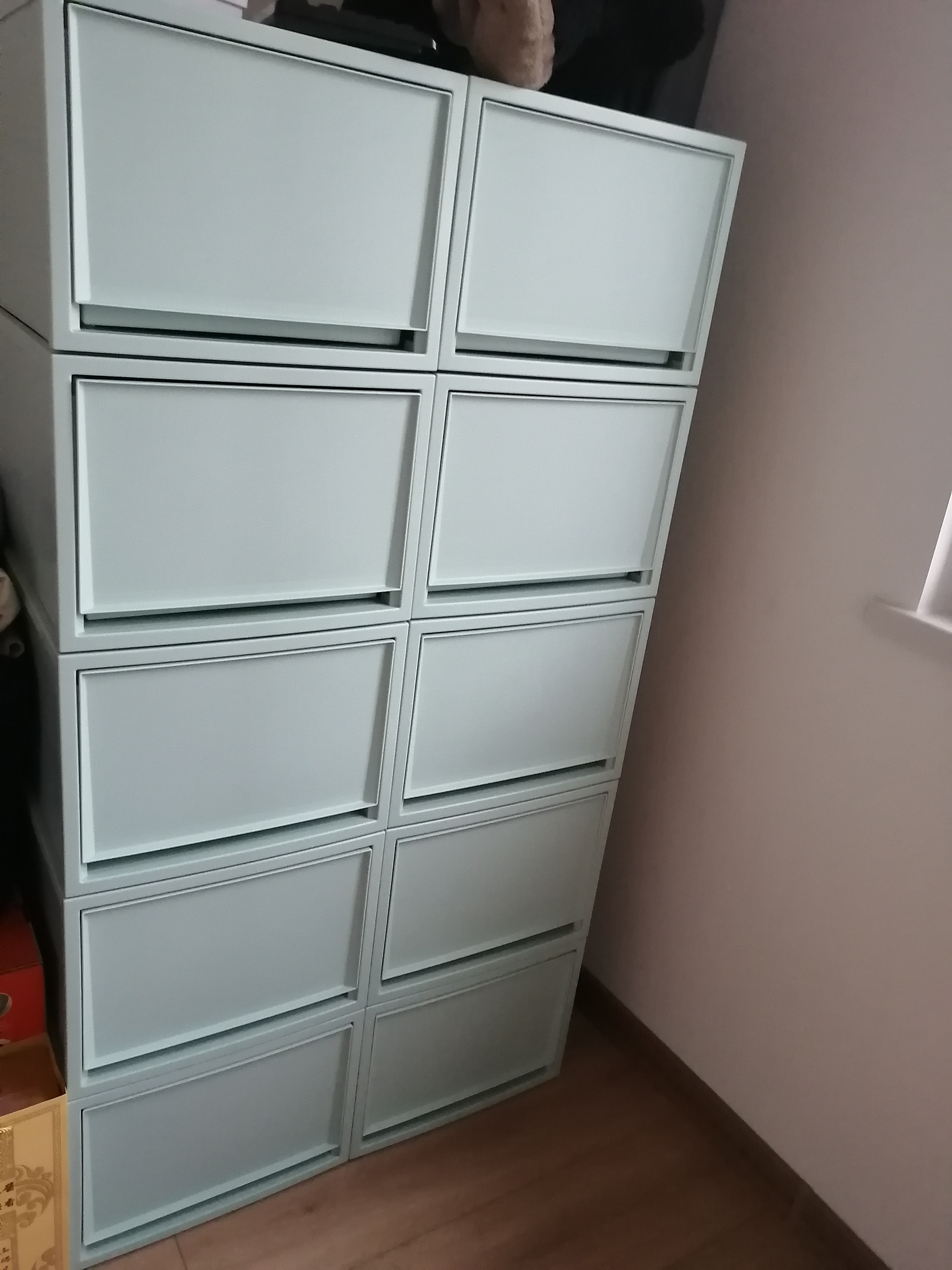 爱丽思（IRIS）衣柜衣服收纳箱塑料抽屉式玩具收纳盒整理箱衣服柜子储物箱百纳箱 【米白46L*两个装】面宽35*45*30cm 实拍图