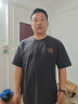 真维斯（Jeanswest）夏季短袖t恤男士新款宽松大码胖子体恤潮流纯棉圆领半袖衫 深灰色+黑色 2XL (推荐160-180斤) 实拍图