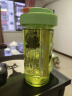 目送（musong）水杯高颜值 吸管杯女便携耐高温大容量学生咖啡茶水分离塑料水杯 加厚抗菌母婴级绿色 600ml 1个 实拍图