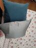 La Torretta 抱枕靠垫 办公室腰枕靠枕床头简约可拆洗纯色天鹅绒沙发垫 蓝 实拍图