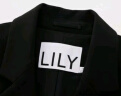 LILY2024春新款女装商务通勤时尚复古一粒扣修身休闲黑色西装外套 510黑 S 晒单实拍图