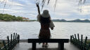 两三事油画风连衣裙女秋季梵高碎花法式高腰裙子收腰显瘦众星捧月 花色 S 实拍图