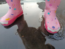 lemonkid儿童雨鞋男女童防滑水鞋小孩学生高筒雨靴 蒂娜彩虹星星兔 22码 实拍图
