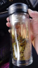 苏泊尔（SUPOR）双层玻璃杯办公泡茶杯男女士茶水分离杯车载水杯子500mL儒雅黑 晒单实拍图