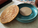 沉弗壶承干泡台养壶茶承壶托紫砂复古干泡盘储水日式粗陶汝窑茶具配件 天青带藤编垫 实拍图