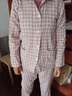 康妮雅（Conlia）睡衣女春秋季纯棉双层纱女士家居服长袖经典格子休闲套装可外穿 粉白格（春秋薄款） M 实拍图