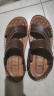 宜驰（EGCHI）凉鞋男士凉拖户外头层牛皮透气沙滩鞋 12129 棕色 42 实拍图