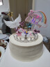 青苇 生日蛋糕装饰插牌工仔玩偶女孩款独角兽天使翅膀含生日蜡烛 实拍图