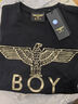 BOY LONDON夏男女同款T恤烫金老鹰logo印花百搭休闲潮牌短袖N01032 黑印金 XS 实拍图