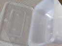 特美居一次性饭盒长方形透明塑料快餐盒加厚带盖打包盒餐具50套装1500ml 实拍图