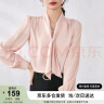 尚都比拉通勤飘带领气质通勤直筒衬衫女春季时尚洋气衬衣上衣 粉色 M 实拍图