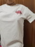 索菲堡 100%新疆棉2024新款夏季短袖t恤女宽松百搭设计感ins上衣潮男 白色（粉图） XL 实拍图