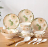 贺川屋碗碟套装家用日式餐具套装18头釉下彩陶瓷餐具整套 山茶花 实拍图