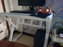 元优钢化玻璃电脑桌书桌稳固加大现代简约办公家用台式电脑桌游戏桌子 【圆角全白】无键盘托 长80cm宽50cm高75cm 实拍图