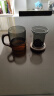 一品工坊玻璃杯耐热玻璃茶水分离泡茶杯带盖过滤办公室大容量水杯杯子男士 清灵三件杯（鸦青350mL） 实拍图